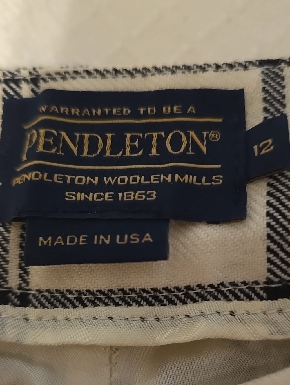 🐑Vnt  Pendleton Wool Windowpane Plaid Lined Pants Size 12 Made in USA - Picture 2 of 16